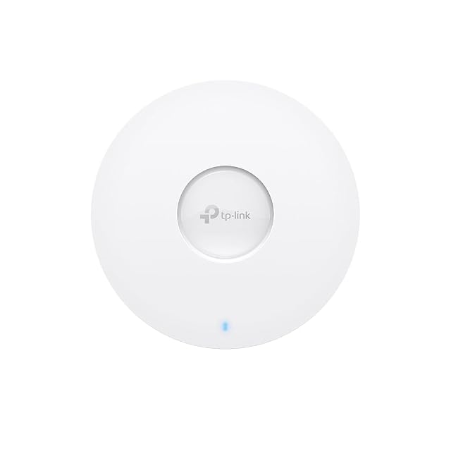 Flacher runder weißer Access Point TP-Link EAP650 von unten gesehen
