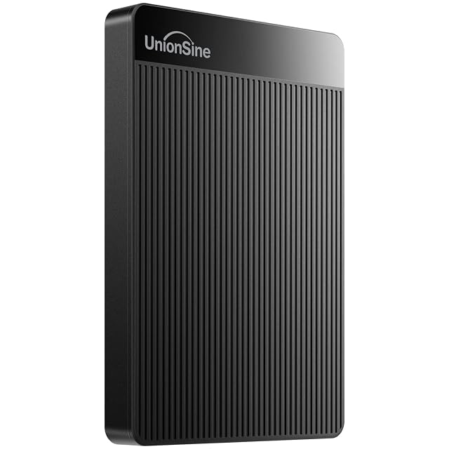 Flache tragbare externe Festplatte UnionSine HD2510 im Format 2,5 Zoll mit USB-Kabel