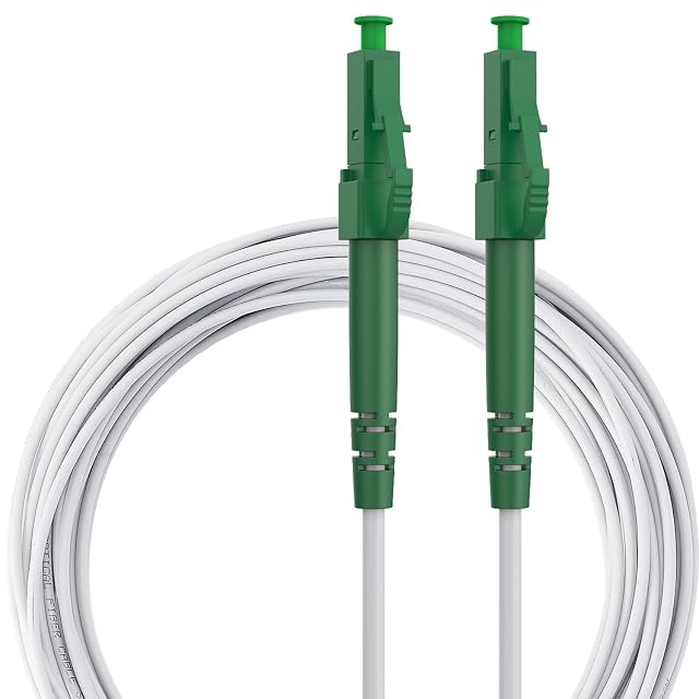 Speedoptic gelbe Glasfaser-Patchleitung simplex mit grünen LC/APC-Steckern