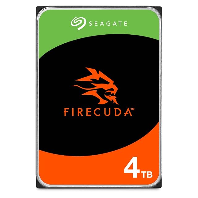 Interne Festplatte Seagate FireCuda mit 4 TB im Format 3,5 Zoll in Silber mit SATA-Steckverbinder