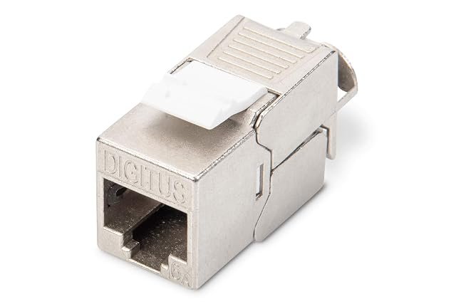 DIGITUS geschirmtes Keystone-Modul Cat 6A mit einer RJ45-Buchse und einer Rastnase aus Kunststoff