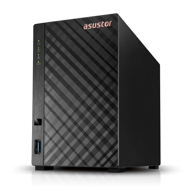 NAS-Gehäuse Asustor Drivestor 2 Lite AS1102TL mit zwei Schächten und einer Ethernet-Buchse