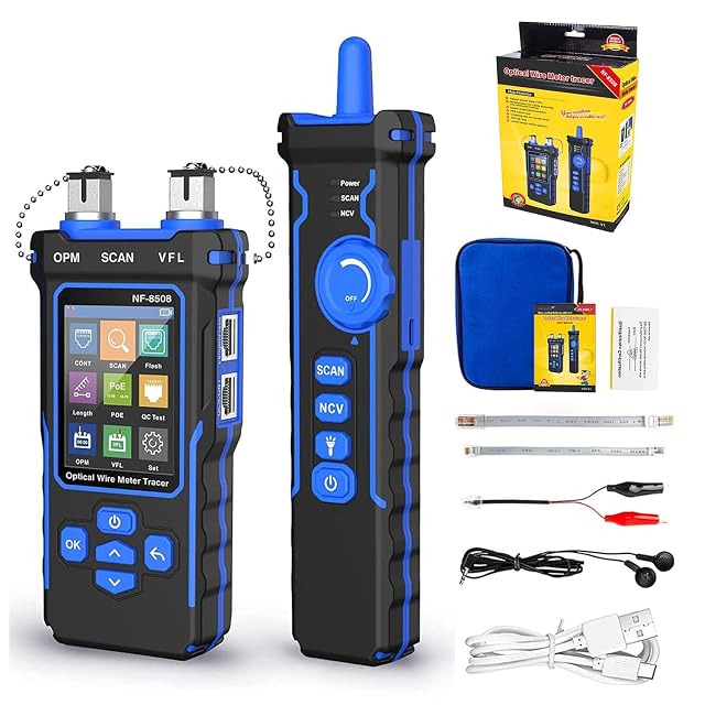 Netzwerkkabel-Tester NOYAFA NF-8508 mit großem LCD-Bildschirm und optischem Leistungsmesser