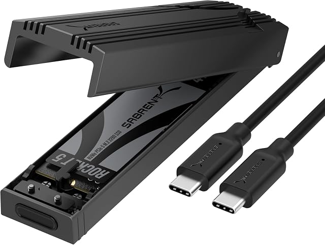 SABRENT Gehäuse für NVMe-SSDs mit einem Aluminiumkühlkörper und einer USB-Type-C-Buchse