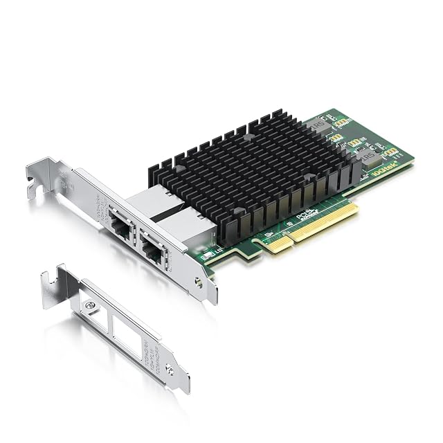 PCI-Express-Netzwerkkarte 10Gtek mit zwei 10GbE-Ports und zwei RJ45-Kupferbuchsen