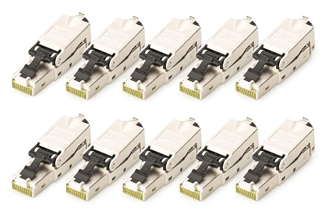 DIGITUS geschirmter feldkonfektionierbarer RJ45-Stecker Cat 6A in vernickeltem Zink