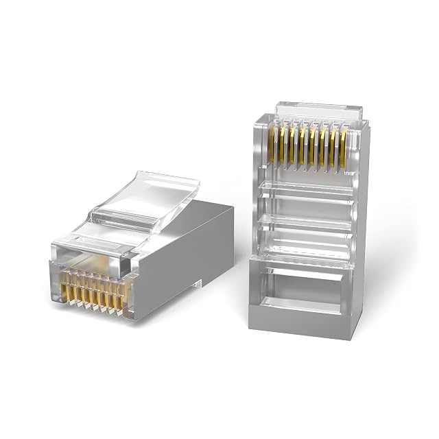 Mr. Tronic RJ45-Crimpstecker Cat 6 STP, 8P8C, aus einer Packung mit hundert Stück