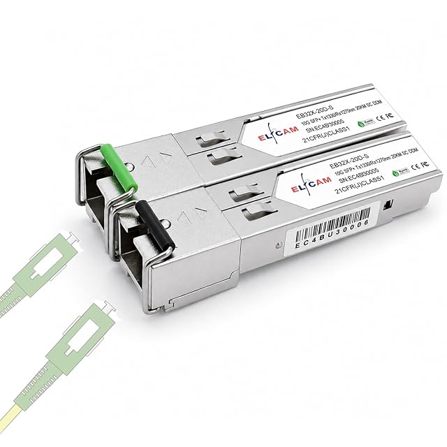 Elfcam Paar bidirektionaler 10G-SFP+-Sender-Empfänger mit einzelnen optischen SC-Anschlüssen