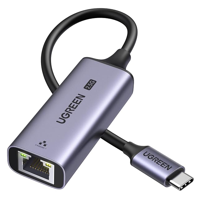 UGREEN Adapter von USB-C auf 2.5G-Ethernet mit Aluminiumgehäuse und RJ45-Buchse